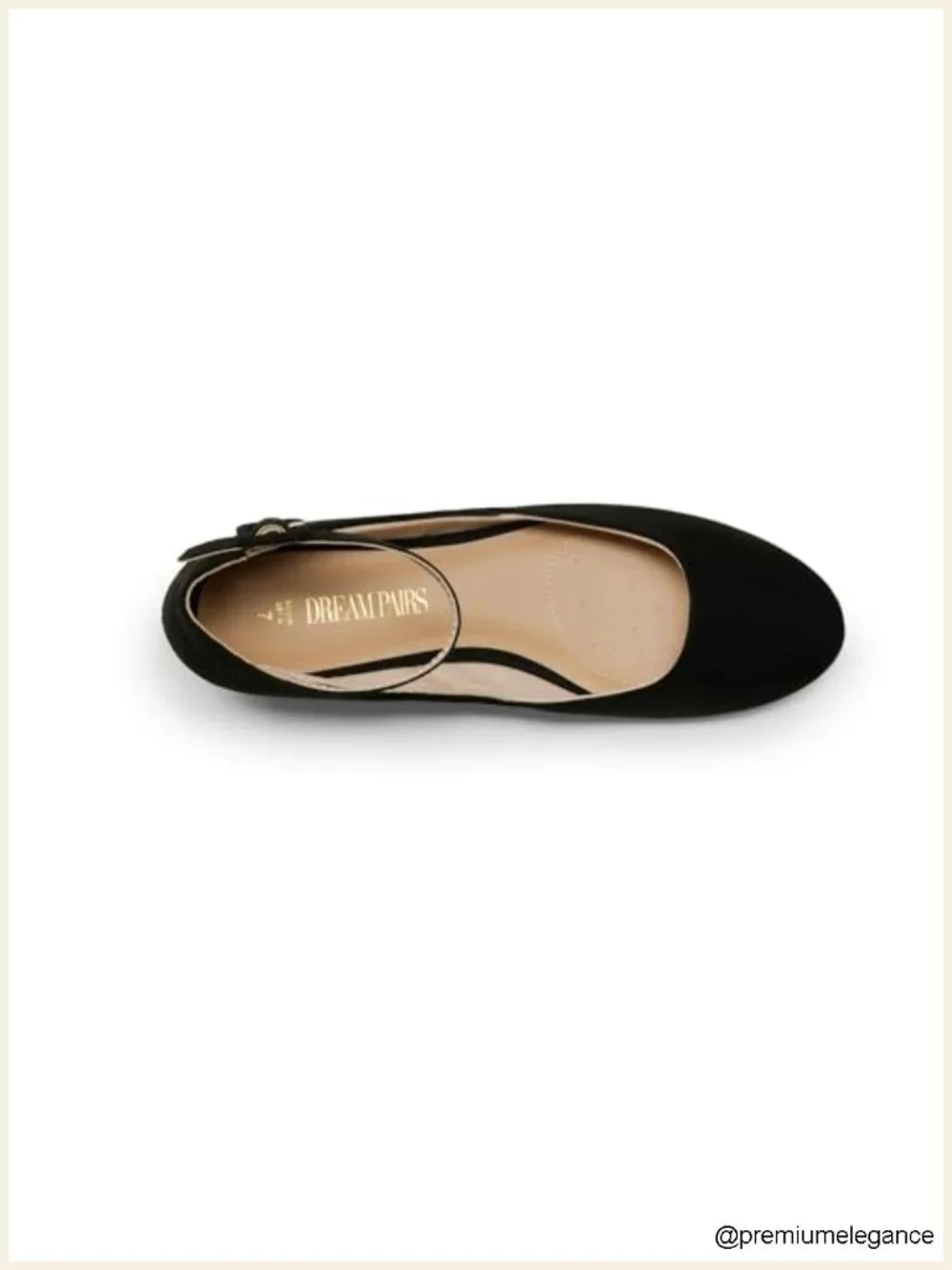Women's Ballet Flats with Side V-Design Adjustable Ankle Strap Comfort